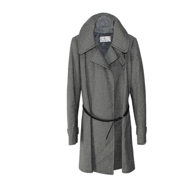 발렌시아가 퓨어 라나울 하이넥 트렌치코트