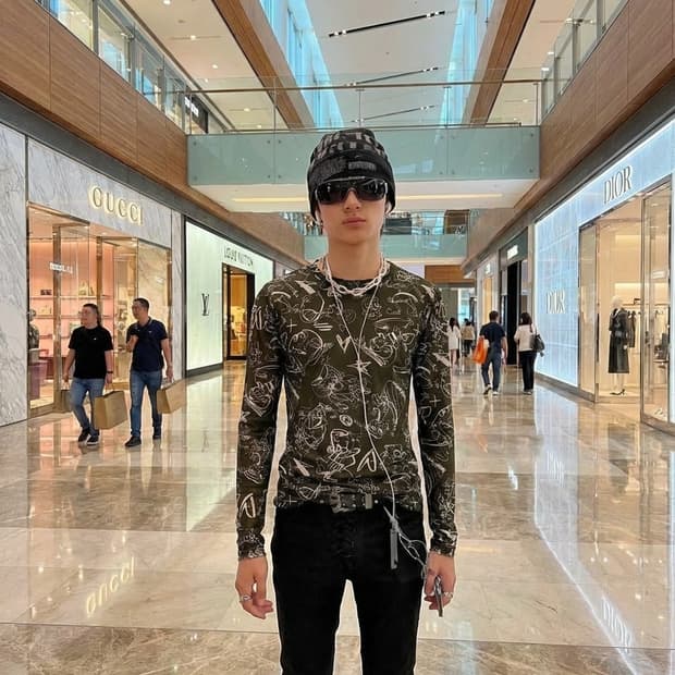 찰스 제프리 러버보이 타투 메쉬 롱슬리브