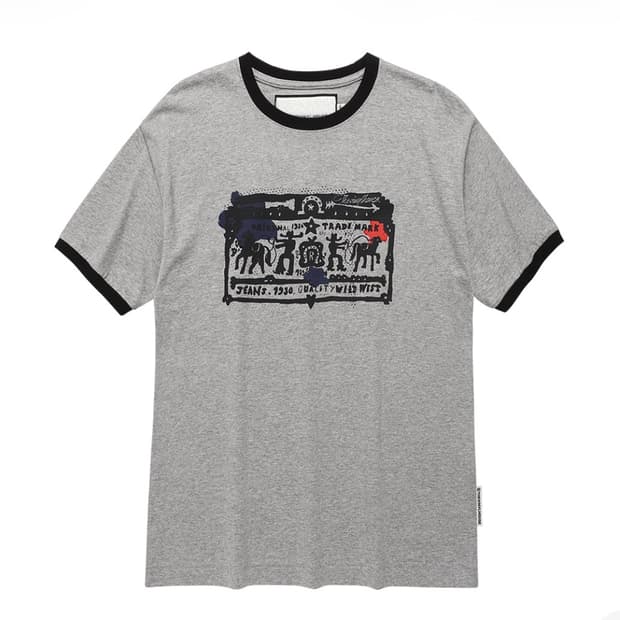 더바이닐하우스 링거 티셔츠 그레이 L