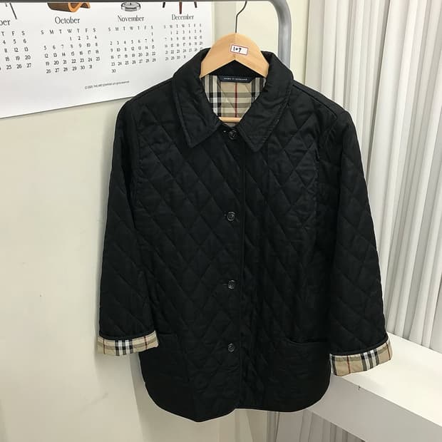 버버리 블랙 퀼팅 자켓