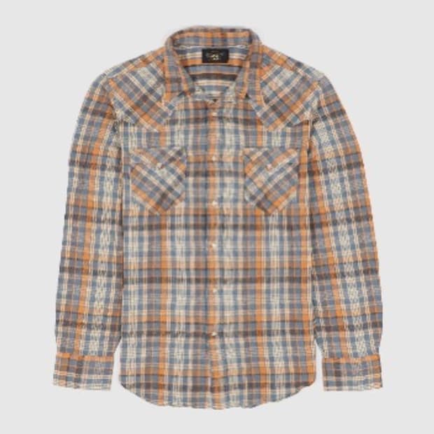 RRL 플래드 트윌 웨스턴 셔츠