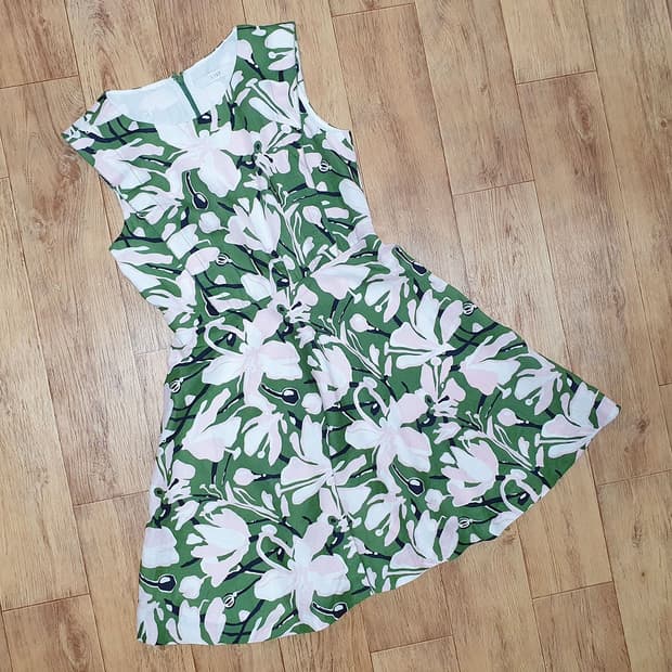 리스트(LIST) 플라워 린넨원피스 55 