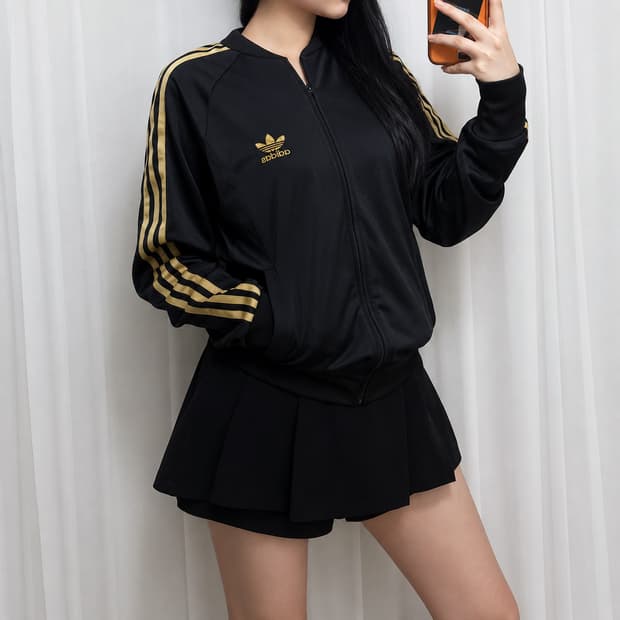 아디다스 오리지널스 골드 3선 트랙 자켓