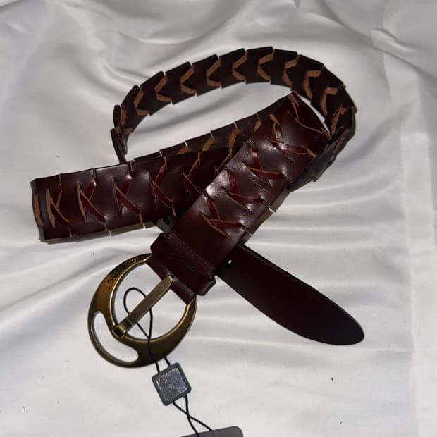 돌체앤가바나 아카이브 브레이드 레더 벨트