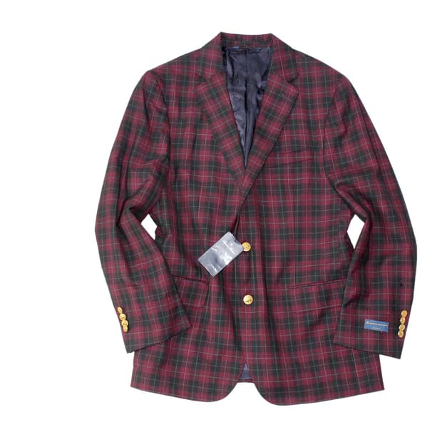 브룩스브라더스 금장 멀티체크 블레이저 자켓