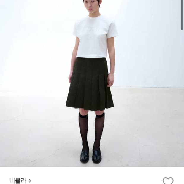 버뮬라 midi pleats skirt_카키_M
