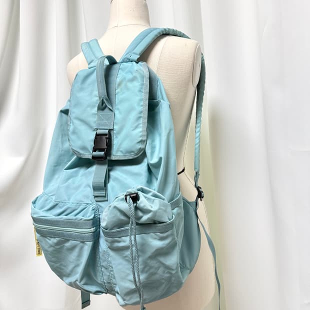 준코시마다 빈티지 스카이블루 나일론 백팩