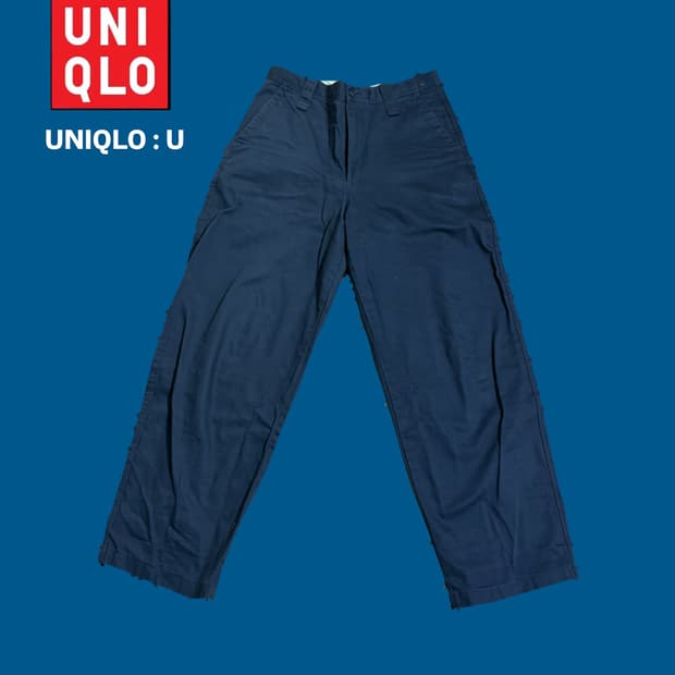 유니클로 : U 와이드핏 치노 팬츠 네이비 73