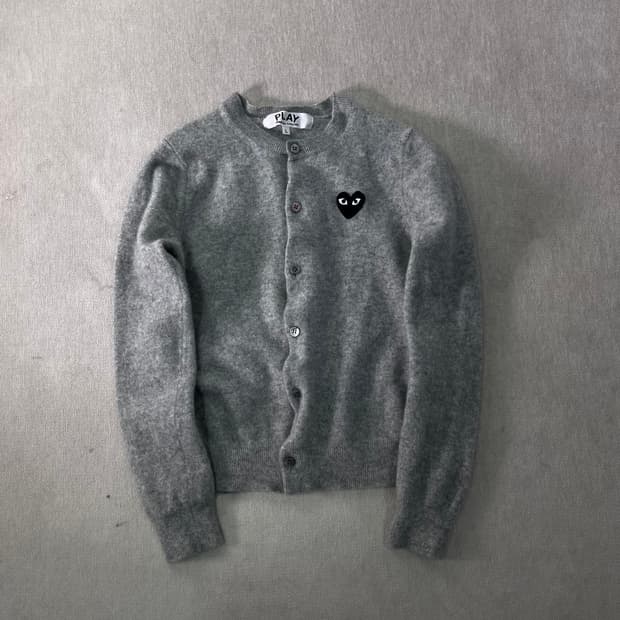 W 90 꼼데가르송 하트와펜 울 가디건