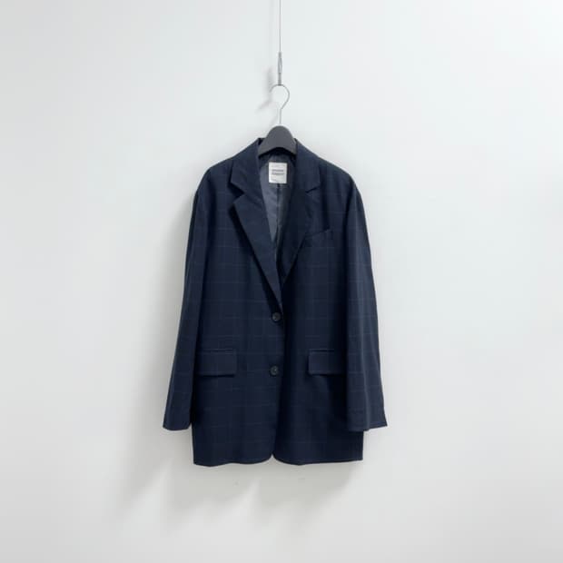 스튜디오 톰보이 체크 롱 자켓