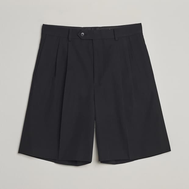 AURALEE LIGHT WOOL SHORTS BLACK