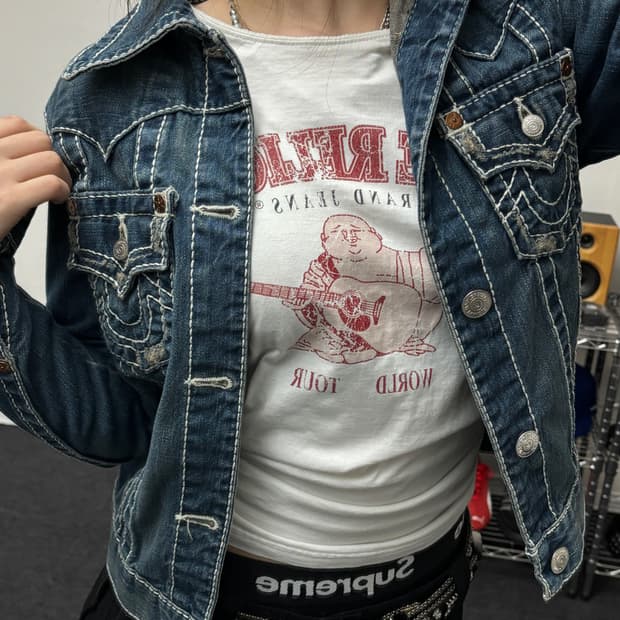 트루릴리젼 Y2K 데님 트러커 자켓