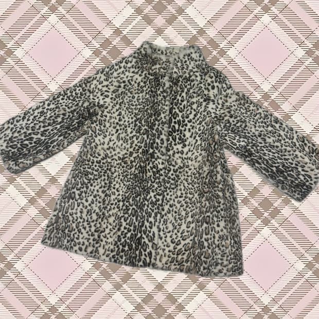 토끼털 호피 퍼코트 갸루