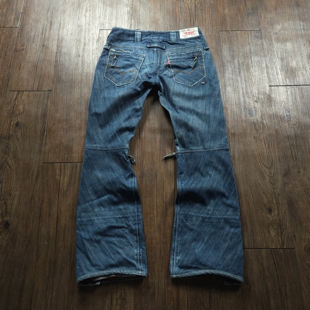 리바이스 X 686 로우 라이즈 데미 부츠 스키 데님 팬츠