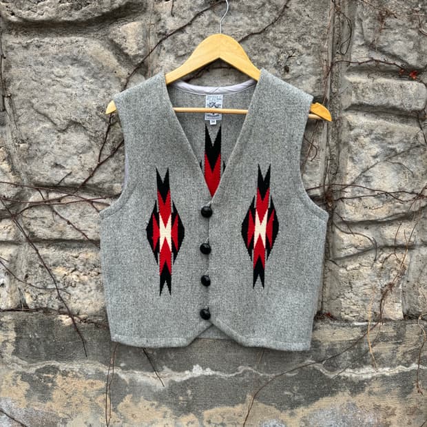 오르테가 핸드 우븐 울 네이티브 웨스턴 치마요 베스트 조끼