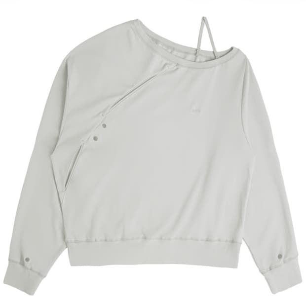 OJOS Twisted Button-Up Sweatshirt / Grey