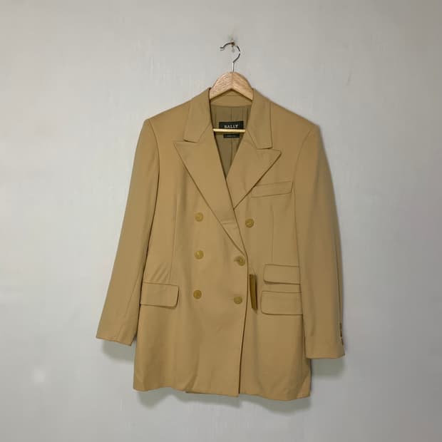 발리 로로피아나 빈티지 더블 버튼 자켓 숏코트 베이지