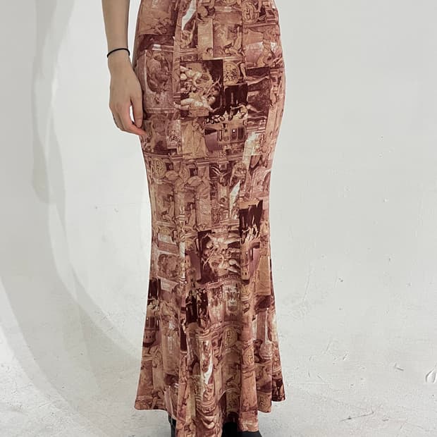 Ozz on printing mermaid skirt