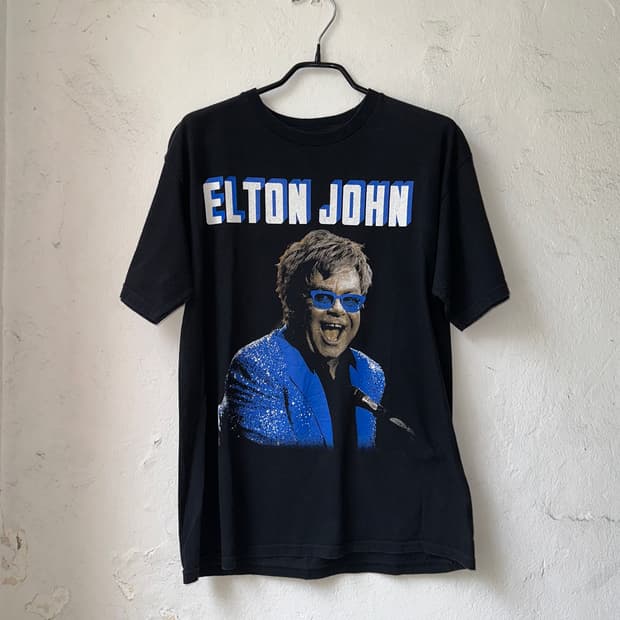 [M]Elton john 엘튼존 블랙 반팔티셔츠