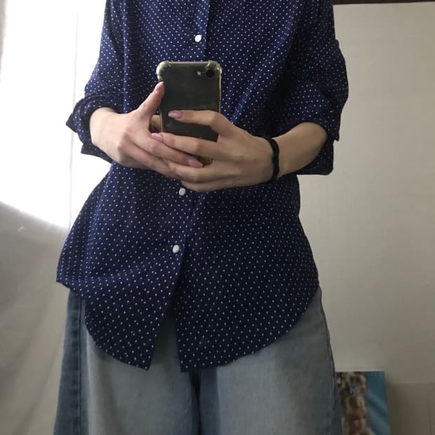 폴로 네이비 도트 셔츠