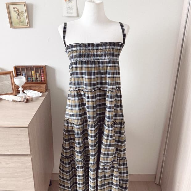 모리걸 체크 원피스