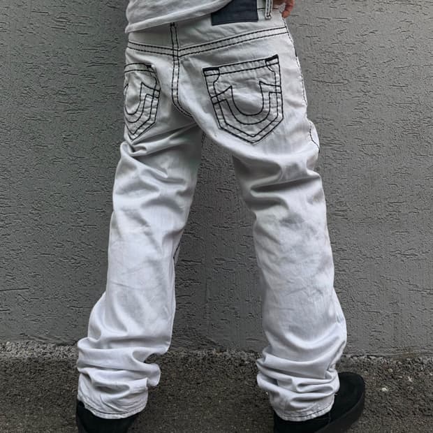 90s TRUERELIGION white stitch SUPER T pa