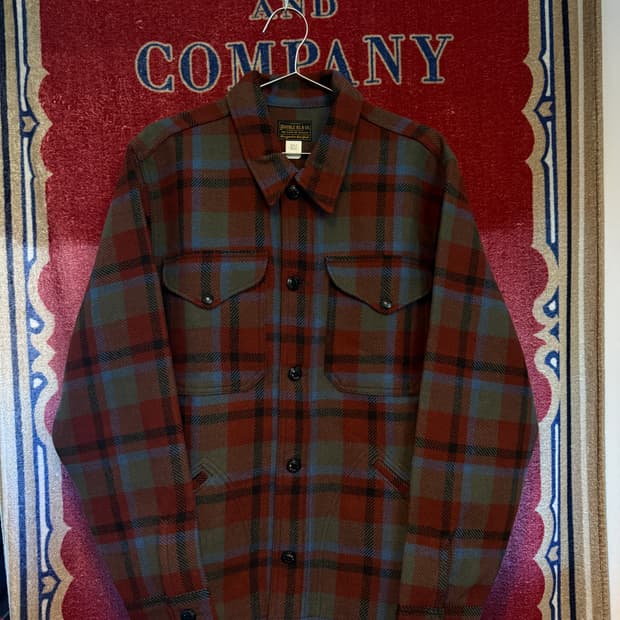 RRL 플래드 울 트윌 셔츠 자켓 XL