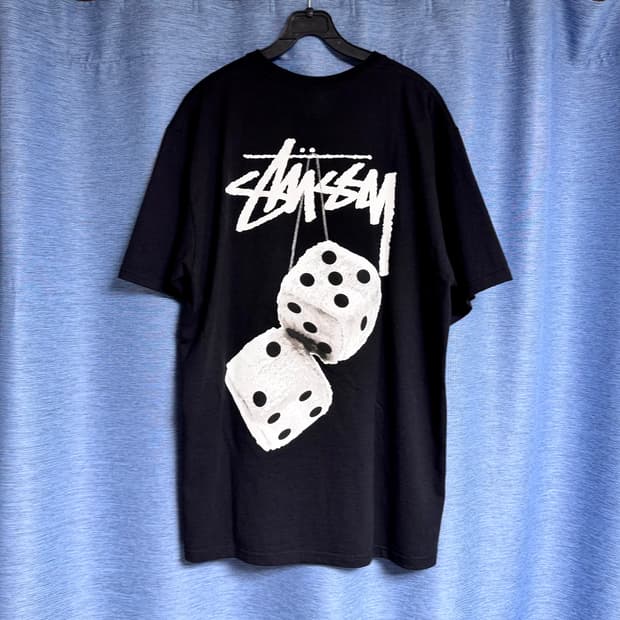 스투시 퍼지 다이스 티셔츠 블랙 L