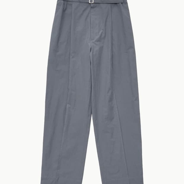 Amomento MENS 벨티드 턱 팬츠 그레이 M