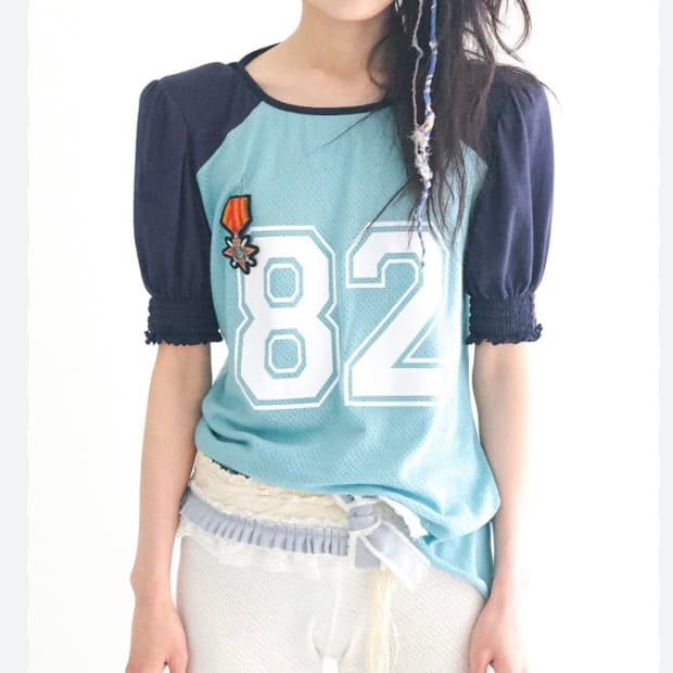 샵페어리 pad shoulder reglan half top