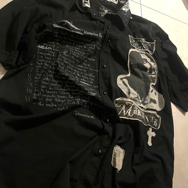 2pac “makaveli” patchwork shirt xl 퍽