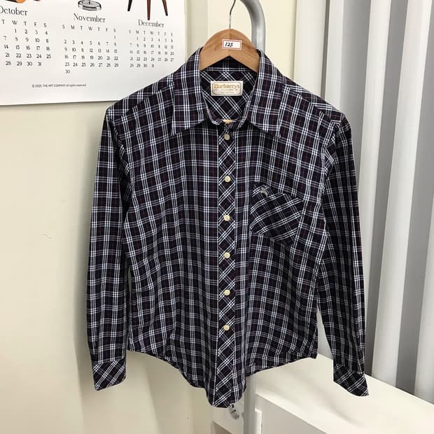 버버리 로고 체크 셔츠