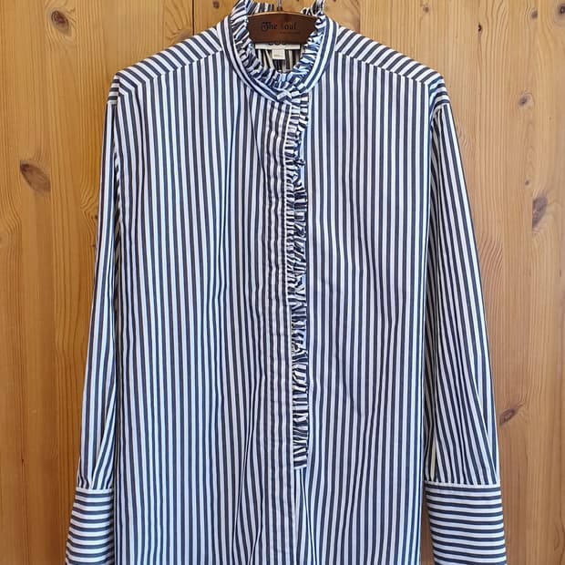 88.COS 프릴 스트라이프 셔츠