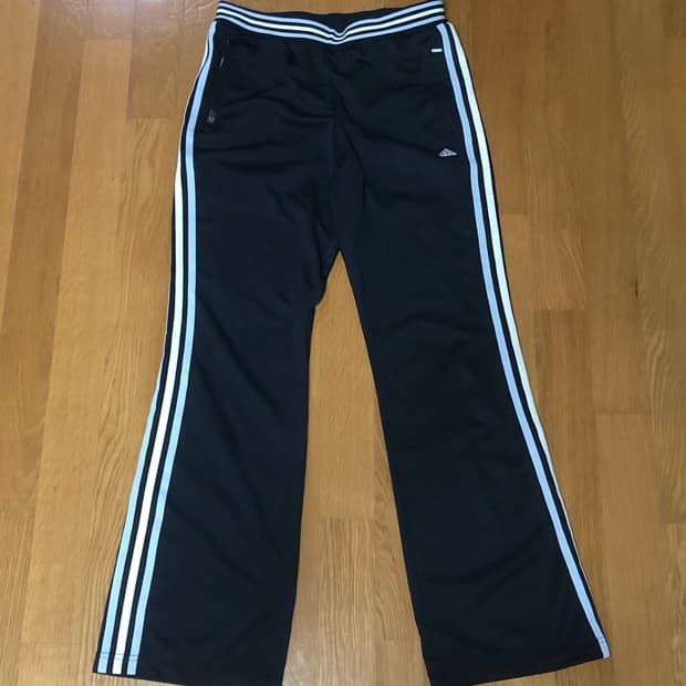 아노깔 아디다스 츄리닝바지 부츠컷 남색 //블루흰색