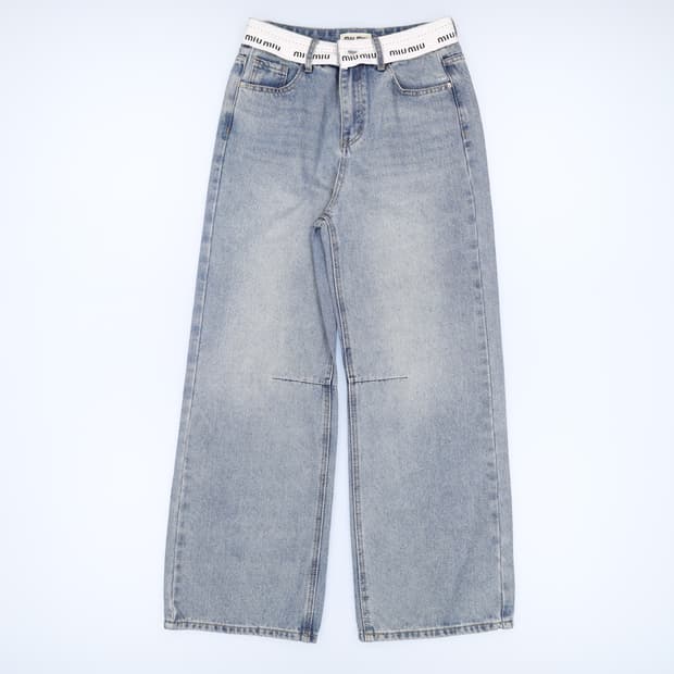 [L] 여성 포인트 연청 와이드데님팬츠 1205HR2