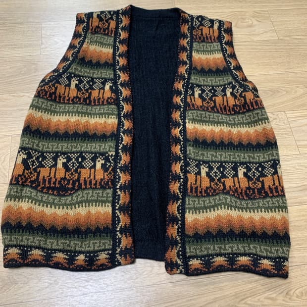 M권장)애니멀패턴 니트 베스트