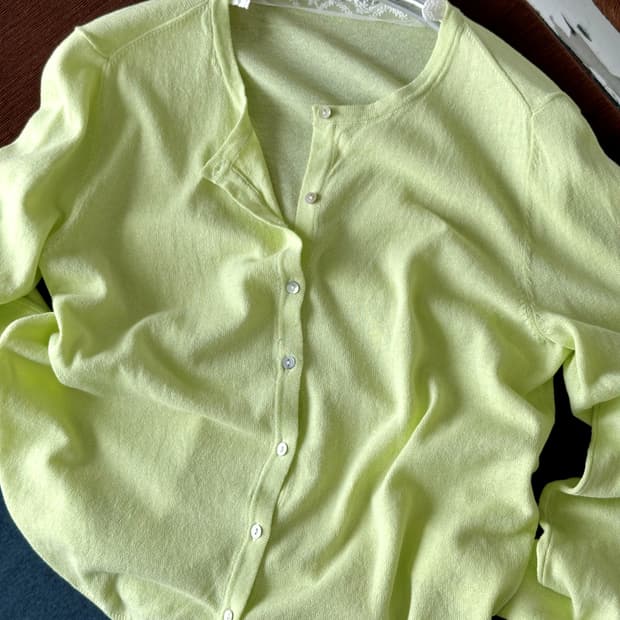 High gauge cotton lace design cardigan