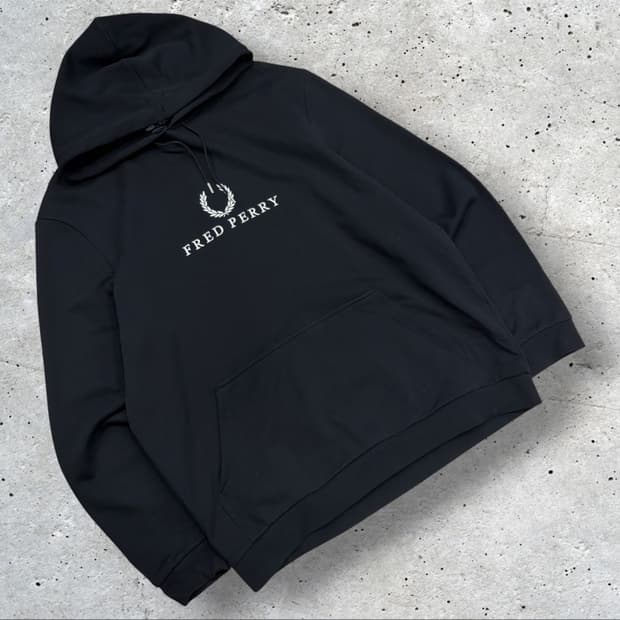 [XL] 프레드페리 스포츠웨어 블랙 후드티 D410