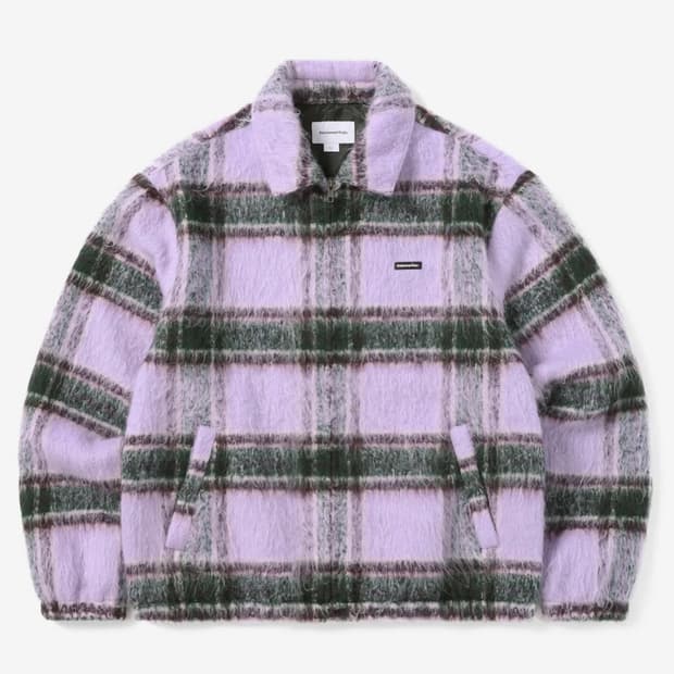 디스이즈네버댓 Brushed Check Zip Jacket Lavende