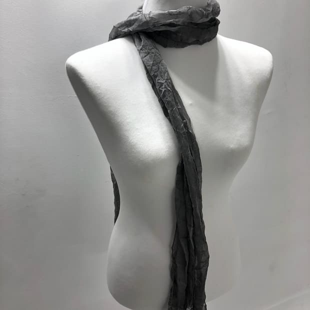 Grey Shirring Scarf