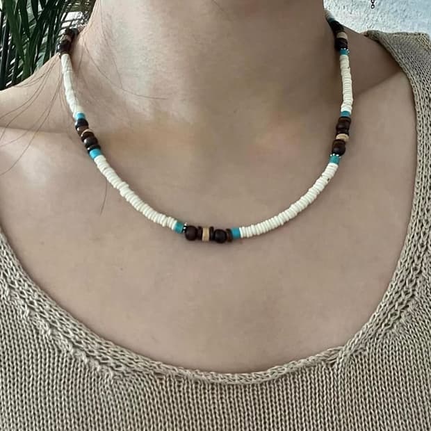 베고니아 히피 모리 에스닉 핸드메이드 서핑 목걸이 