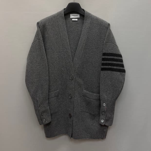 톰브라운 오버워시드 캐시미어 사선완장 가디건 ( 여성 오버핏 )