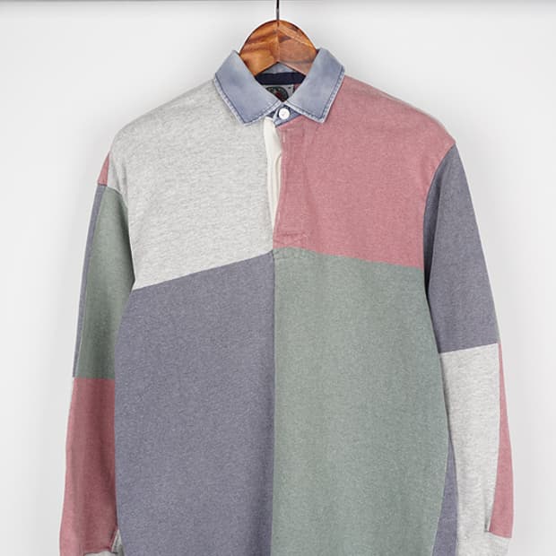  BARBARIAN color block rugby shirt