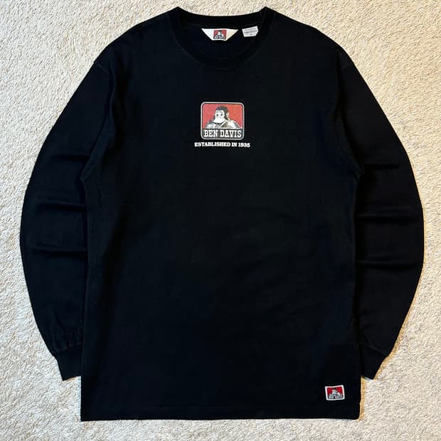 벤데이비스 BEN DAVIS 아이콘 프린팅 롱슬리브 긴팔 블랙
