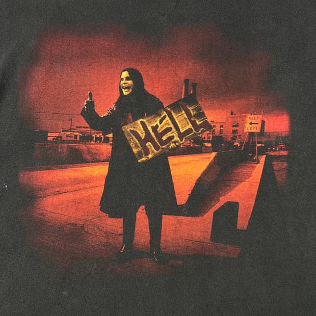 빈티지 오지 오스본 히치하이커 헬 반팔티