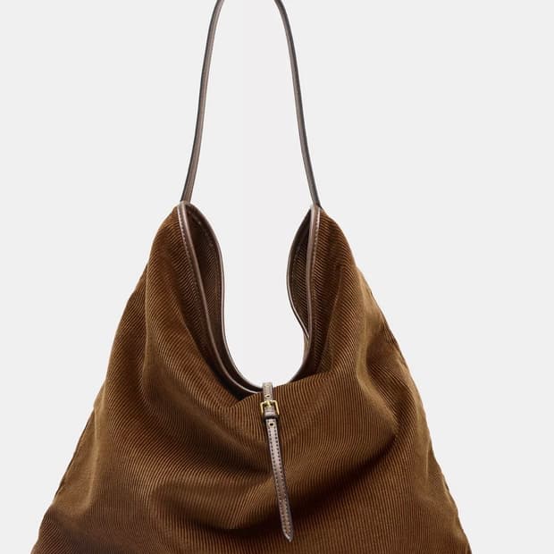 자라 코듀로이 쇼퍼백