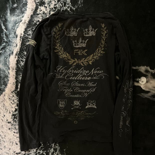 y2k프린팅 딱붙롱슬리브