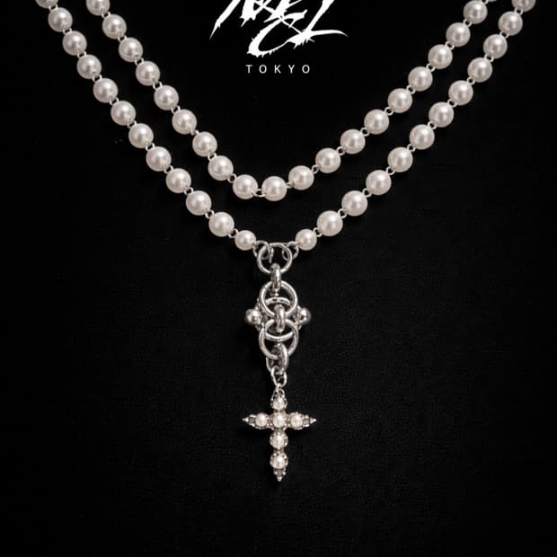 펄 지저스 레이어드 롱 목걸이