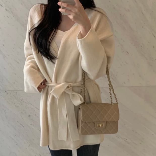 유솝 소이 랩가디건 아이보리