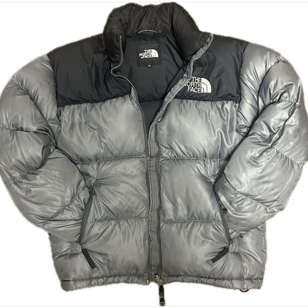 노스페이스 눕시 패딩 회색/블랙